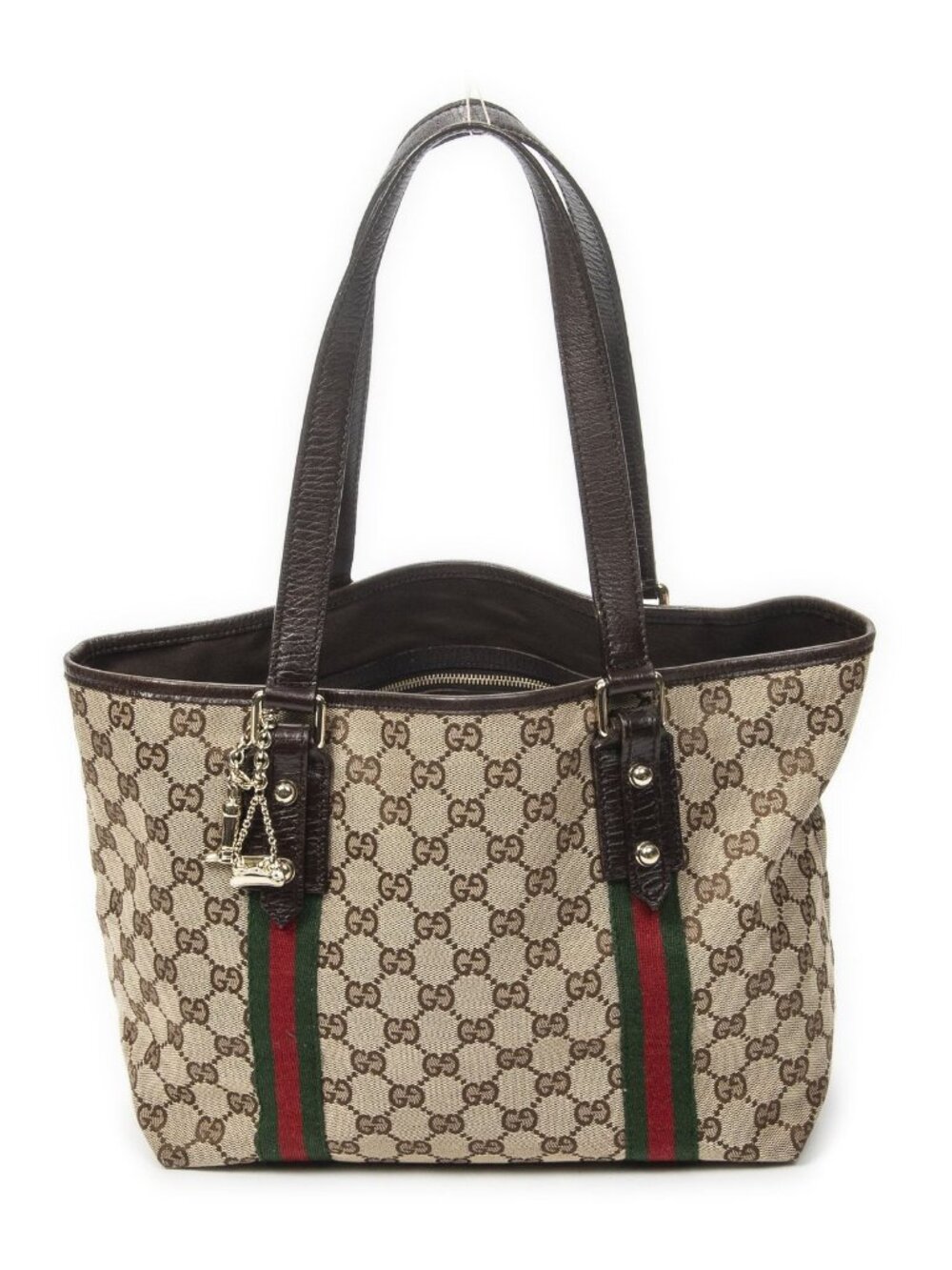 Gucci Small Web Jolique Tote Dark Brown Beige GG Canvas